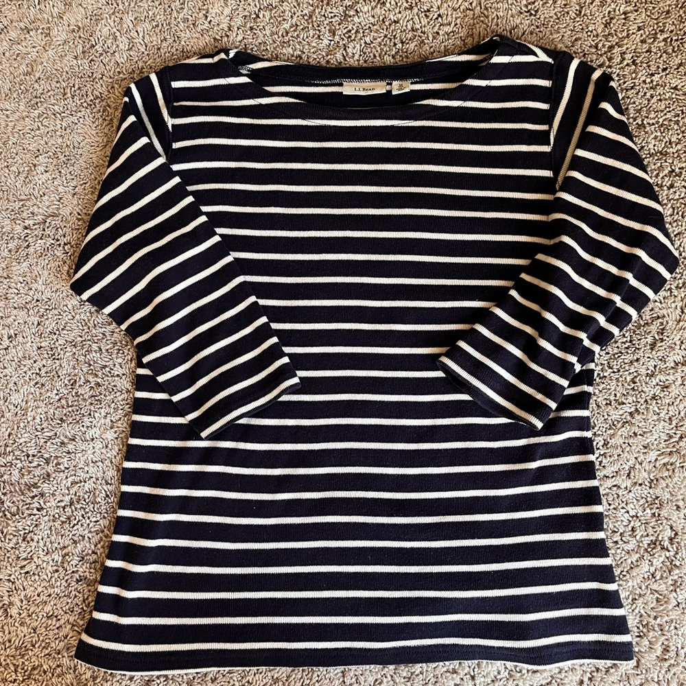 Vintage LL Bean 100% cotton striped shirt